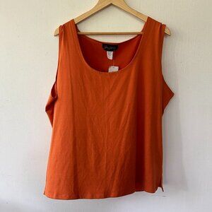 Steven Edwards Tank Top Womens 3XL Orange Slinky Knit Scoop Neck NWT Sleeveless
